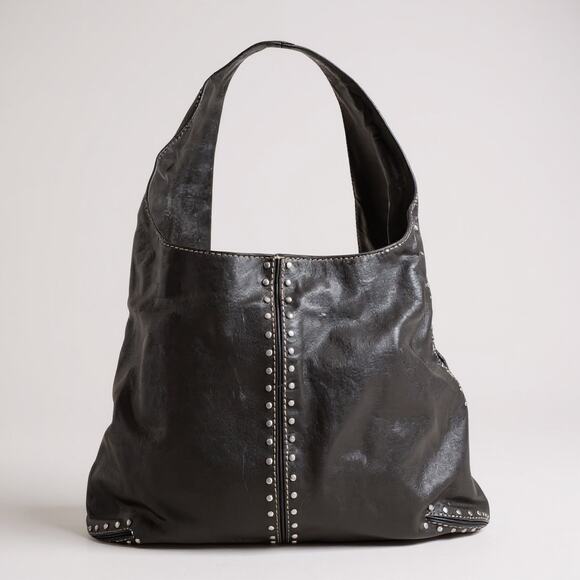 Michael Kors Astor Studded Pebbled Leather Hobo Bag Black Medium MSRP $298 - Picture 1 of 10